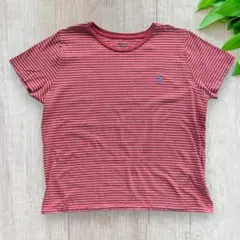 POLORALPHLAUREN　赤　ボーダー　ポニーの刺繍　レディースM