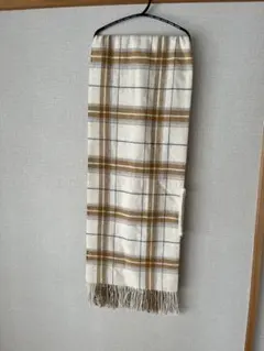 無印：ウール100% チェック柄ストール