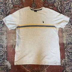 U.S. POLO ASSN. グレー ストライプ Tシャツ Mのサムネイル