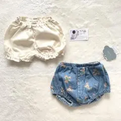 新品☆リヤンドファミーユ フタフタ デニム カボチャパンツ ブルマ 80