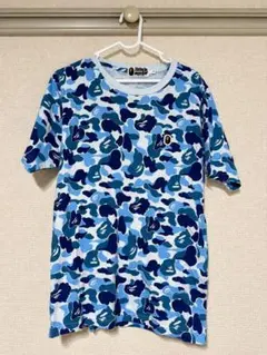 A BATHING APE BAPE エイプ カモ柄 Tシャツ ブルー Sサイズ