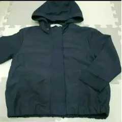 キッズ 110 ウインドブレーカー ネイビー ジャケット 上着 無地 秋冬 紺