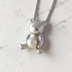 【希少・美品】TASAKI タサキ ネックレス クマモチーフ パール シルバーのサムネイル