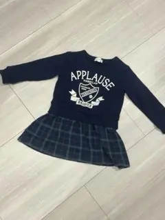 3can4on☆長袖ワンピース ネイビー チェック柄☆サイズ95