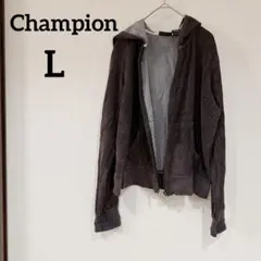 早い者勝ち✨️Champion 【L】 ダークグレー フード付きパーカー