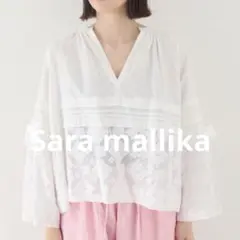 Sara mallika サラマリカ コットンリネン レースブラウス 白 インドのサムネイル