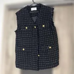 FRAY.I.D ブラックツイード ベスト　ジレ