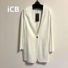 ICB 【洗える】ノーカラージャケット ホワイト