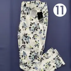 花柄スキニーパンツ L ズボン　コールテン　コーデュロ