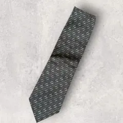 GIANNI VALENTINO ネクタイ グレー 格子柄 絹100% 日本製