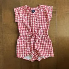 babyGap 赤いギンガムチェックロンパース 12-18ヶ月