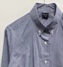 UNIQLO ネイビー・ホワイトチェック長袖シャツ