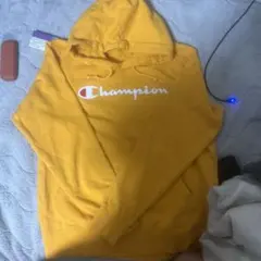 Champion オレンジフード付きパーカー X-LARGE