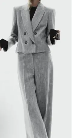 クロップド　ヘリンボーン　ブレザー