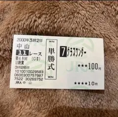 単勝馬券 グラスワンダー 有馬記念2枚 1999年第44回有馬記念 1着・グラスワンダー（左）二着