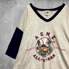 CBDM ラグラン Tシャツ USA製 90s ルーニー テューンズ 野球 古着