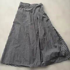 美品　スタジオクリップ　マキシ丈　スカート　ブロックチェック　モノトーン　Ｍのサムネイル