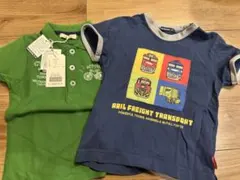 ネイビーTシャツとグリーンポロシャツセット