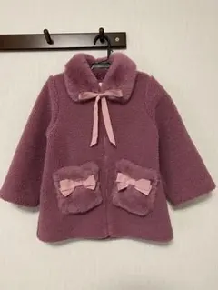 リボンが可愛いピンクのコート 110cm