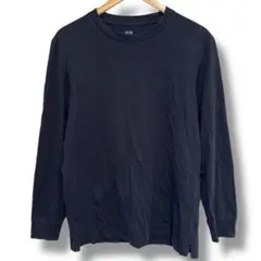 ユニクロ UNIQLO エアリズム 長袖カットソー M ブラック ロンＴ