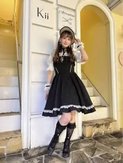 しまむら×愛野えり マノンローズ ジャンパースカート(ブラウン)S