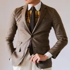 麻 テーラードジャケット