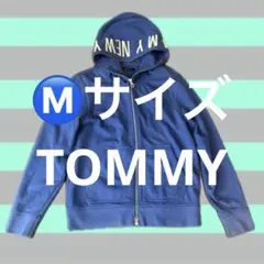 TOMMY ネイビー フード付きパーカー M リメイク品