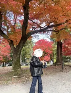 ボアトリム付きブラックジャケット