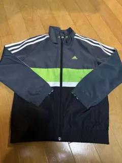 adidas ウインドブレーカー 7-8Y 130 ネイビー/ライムグリーン