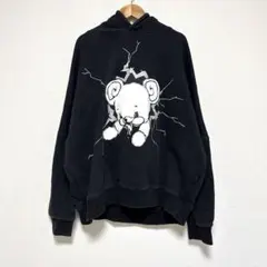 Monomania モノマニア 飛び出しよだれベア 両面リンク パーカー 半袖 