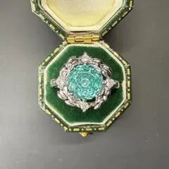 宝石リング　 パライバトルマリン色　サイズ調節可　新品未使用　セット可　674