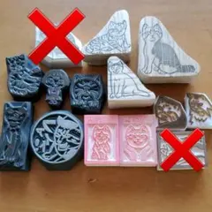 ハンドメイド消しゴムはんこ　ねこセット