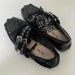 MIU MIU ダブルストラップ フラット 37 リボン | Mercari