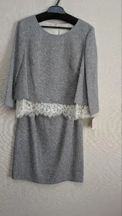 新品 ヤマダヤ YAMADAYA セットアップ グレー レース 上品 結婚式