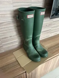HUNTER グリーン 長靴 バックル付き HUNTER 長靴 グリーン バックル付き - メルカリ