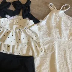 リセマイン　セパレート水着セット ドット　レース2枚セット130