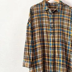 ロングシャツワンピース♡チェック♡Mサイズ