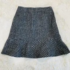 anysis/フリルミニフレアスカート/M/チェック/ブラック/ホワイト