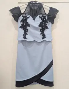 【dazzy store】キャバドレス S チョーカー風 水色 オフショル