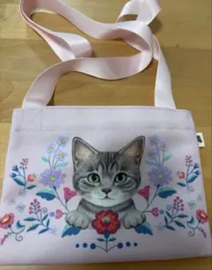 フェリシモ　猫部　NEKOBU ショルダーバッグ　ピンク　花柄