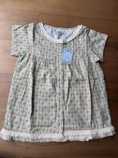 coyseioFRINGE SHIRRINGBLOUSE 花柄 半袖シャツ