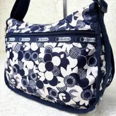 LeSportsac クラシックホーボー ショルダーバッグ 花柄 ネイビー