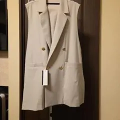 VinNavy ベージュ ロングジレ ベスト