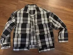 ブラック・ホワイト チェック柄 ジャケット Sサイズ