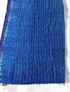 インド購入 シルク 刺し子 ストール リバーシブル カンタ刺繍　大判