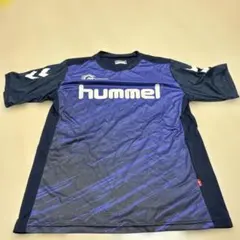 【美品】hummel 半袖 シャツサイズ：S ネイビー/ブルー