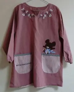 美品　保育士 エプロン くまのがっこう 幼稚園教論 学研 ピンク スモック