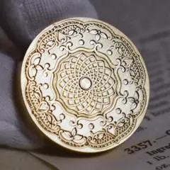 30mmシーリングワックススタンプ真鍮ヘッド 可愛いレースデザイン　お花スタンプ