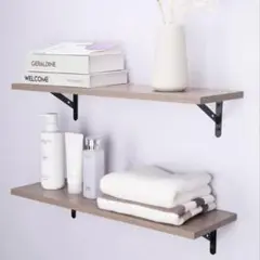 ウォールシェルフ 壁掛け棚 2個セット おしゃれ 北欧 42cm 木製