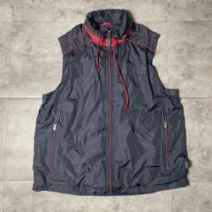 レア 美品 C.U.P.C. ナイロンベスト ジップアップ フード付き ネイビーのサムネイル